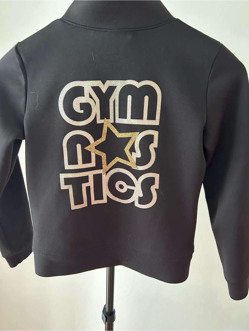 Girls Black Gymnastics Glitter Star Jacket